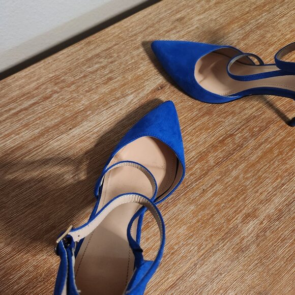 Closed Toe Strappy Pointed High Heel Suede Pumps- SIZE 10 - Picture 8 of 10
